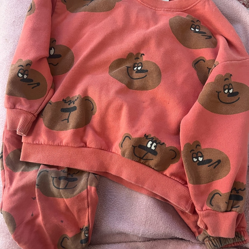 Zara Coral Sweatshirt with Brown Detail